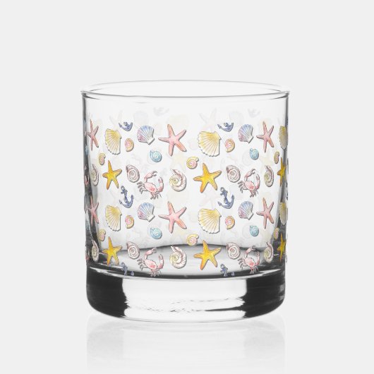 Einfache Niedliche Strandgestaltung Whiskyglas (Vorderseite)