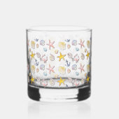 Einfache Niedliche Strandgestaltung Whiskyglas (Rückseite)