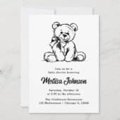 Einfache Niedliche Teddybären | Einladung der Baby (Vorderseite)