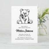 Einfache Niedliche Teddybären | Einladung der Baby (Stehend Vorderseite)