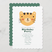 Einfache Niedliche Tigerwälder mit Tieren zum Gebu Einladung (Vorne/Hinten)