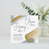 Einfache, niedliche und elegante Goldhochzeit Einladung (Stehend Vorderseite)