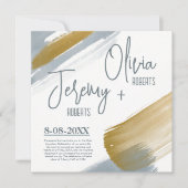 Einfache, niedliche und elegante Goldhochzeit Einladung (Vorderseite)