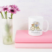 Einfache Niedliche Vintage Maus Fahrraddatum Kaffeetasse