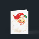 Einfache Niedliche Vintage Weihnachtszeit Feiertagskarte<br><div class="desc">Niedliche Weihnachtskarte mit einem Vintagen Weihnachtsmann. Verwenden Sie die Vorlage,  um Ihre benutzerdefinierte Nachricht in rot an der Innenseite hinzuzufügen. Diese Weihnachtskarte ohne Foto ist ideal für jeden,  der eine Urlaubskarte ohne Bilder will.</div>