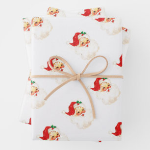 Einfache Niedliche Vintage Weihnachtszeit Geschenkpapier Set