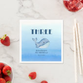 Einfache Niedliche Whale Blaue See Geburtstag Serviette (Beispiel)