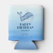 Einfache Niedliche Whale Blue Sea Happy Birthday Dosenkühler (Rückseite)