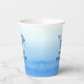 Einfache Niedliche Whale Blue Sea Happy Birthday Pappbecher (Links)