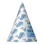 Einfache Niedliche Whale Blue Sea Happy Birthday Partyhütchen (Links)