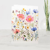 Einfache Niedliche Wildblume geklappte Grußkarte Karte (Rückseite)