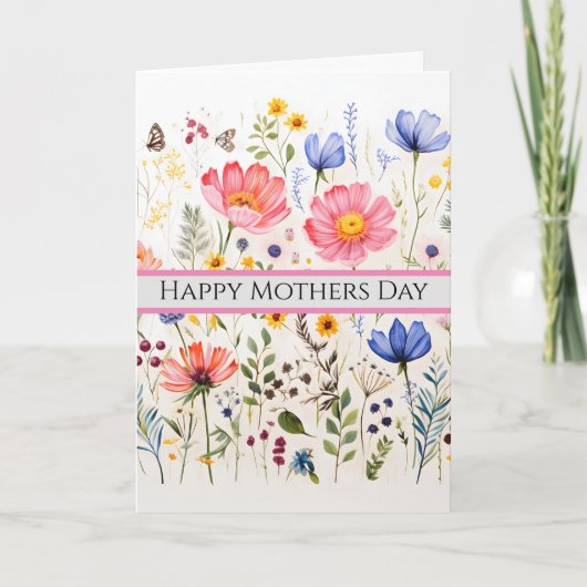 Einfache Niedliche Wildblume geklappte Grußkarte Karte (Vorderseite)