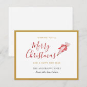 Einfache Non-Foto Frohe Weihnachtskarte Feiertagskarte (Vorne/Hinten)