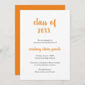 Einfache Non-Foto Moderne Orange Abschluss Ankündigung (Vorne/Hinten)