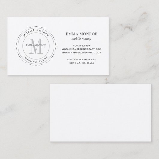 Einfache Notar-Briefmarke Notar-Signatur-Agent Visitenkarte (Vorne/Hinten)