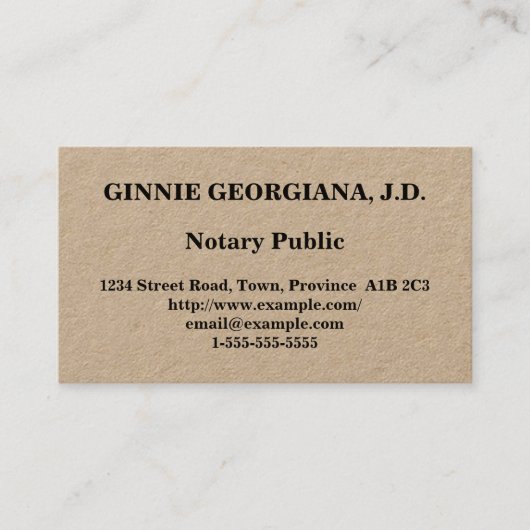 Einfache Notar-Visitenkarte Visitenkarte (Vorderseite)