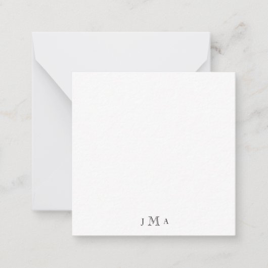 Einfache Notizkarte für Monogramm. Mitteilungskarte (Vorderseite)