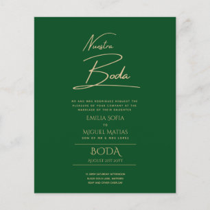 Einfache Nuestra BODA spanische Hochzeit Text nur 