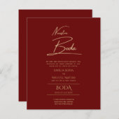 Einfache Nuestra BODA Spanischer Hochzeitstext nur (Vorne/Hinten)