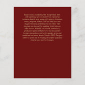 Einfache Nuestra BODA Spanischer Hochzeitstext nur (Rückseite)