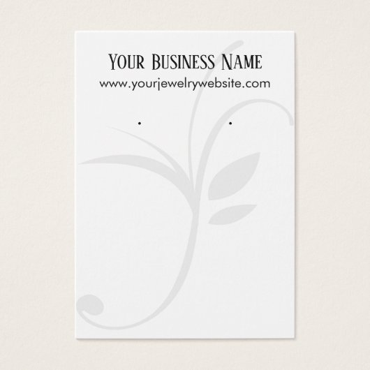 Einfache Off-White-Leaf-Ohrring-Display-Karten (Vorderseite)