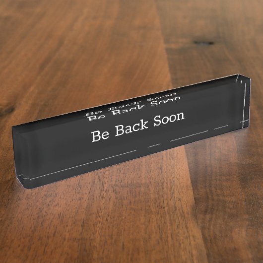 Einfache Office-Message-Desk-Plaque ist bald wiede Namensplakette (Seite)