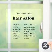 Einfache Öffnungszeiten Friseur Business Fensteraufkleber (Zuhause)