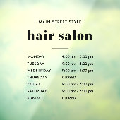Einfache Öffnungszeiten Friseur Business Fensteraufkleber (Blatt 3)