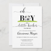 Einfache Oh Boy Soccer Boy Baby Dusche Einladung (Vorderseite)