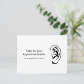 Einfache Ohr ENT Otolaryngologin Ernennung Postkarte (Stehend Vorderseite)