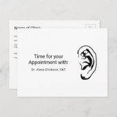 Einfache Ohr ENT Otolaryngologin Ernennung Postkarte (Vorne/Hinten)
