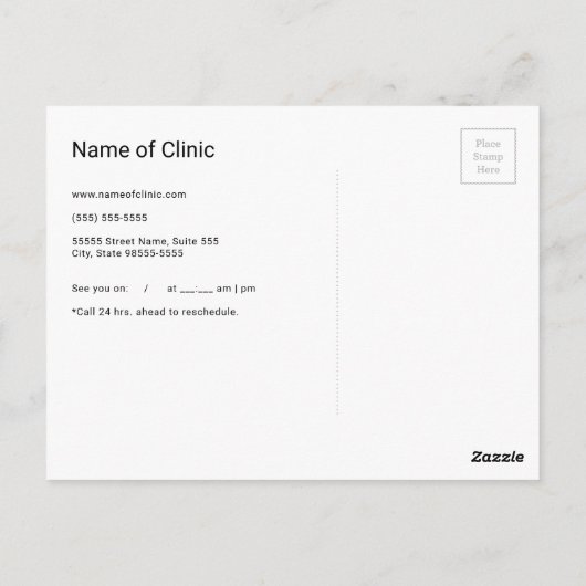 Einfache Ohr ENT Otolaryngologin Ernennung Postkarte (Rückseite)