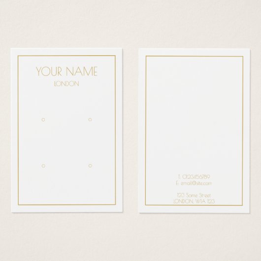 Einfache Ohrkarte (Vorne & Hinten)