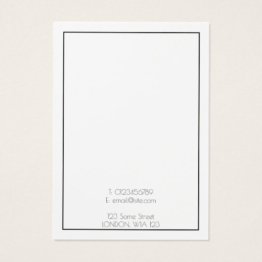 Einfache Ohrring-Display-Karte mit dünner Grenze (Rückseite)