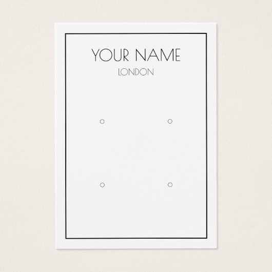 Einfache Ohrring-Display-Karte mit dünner Grenze (Vorderseite)