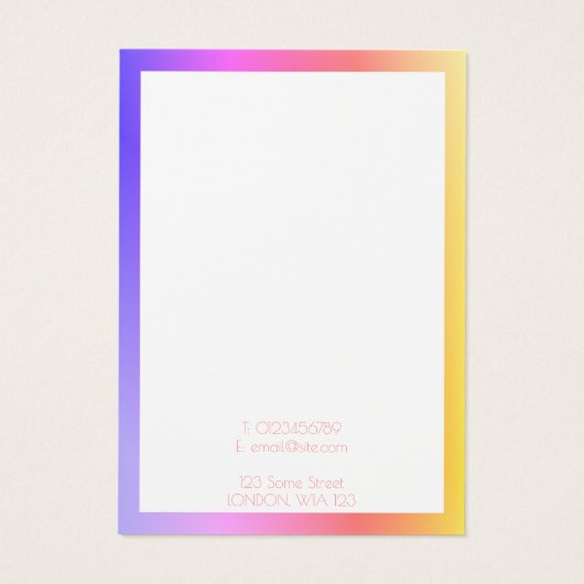 Einfache Ohrring-Display-Karte mit farbenfroher Gr (Rückseite)