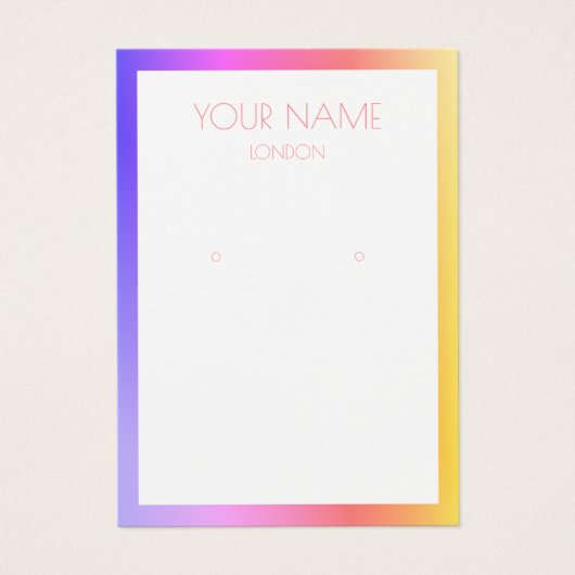 Einfache Ohrring-Display-Karte mit farbenfroher Gr (Vorderseite)