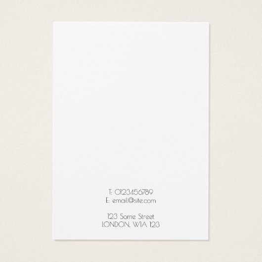 Einfache Ohrring-Grafikkarte mit Monogramm (Rückseite)