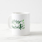 Einfache Ökologische Umgebung Fettleber Grüne Blät Kaffeetasse (Vorderseite Links)