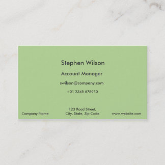 Einfache Olive Green Business Cards Single Color Visitenkarte