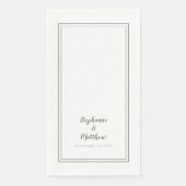 Einfache Olive Green Moderne Minimalistische Hochz Serviette (Vorderseite)