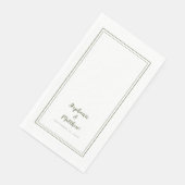 Einfache Olive Green Moderne Minimalistische Hochz Serviette (Ecke)