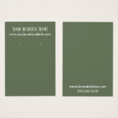 Einfache Olive Green Oring Holder-Display-Karten (Vorne & Hinten)