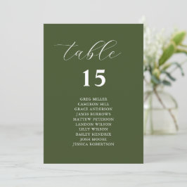 Einfache Olive Green Wedding Charts Karten