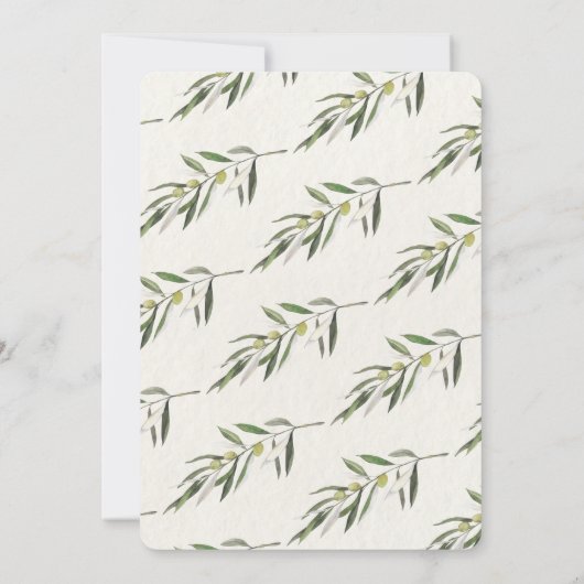 Einfache Olive-Zweigstelle Einladung (Rückseite)