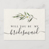 Einfache Olive-Zweigstelle Einladungspostkarte (Vorderseite)