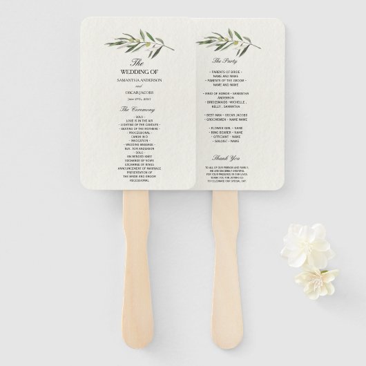 Einfache Olive-Zweigstelle Fächer (Vorne und Hinten)