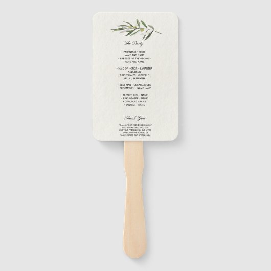 Einfache Olive-Zweigstelle Fächer (Rückseite)