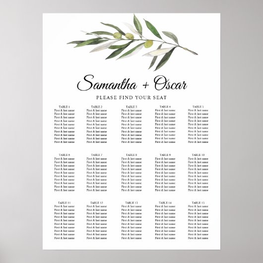 Einfache Olive-Zweigstelle Poster (Vorne)