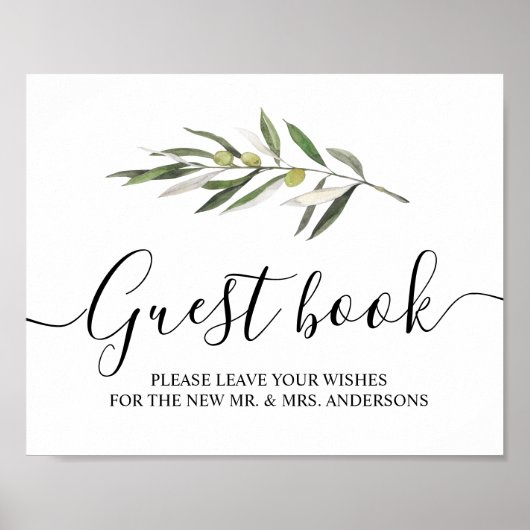 Einfache Olive-Zweigstelle Poster (Vorne)